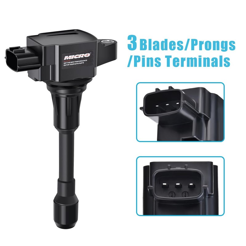 Micro Set of 4 Ignition Coils Compatible With Nissan Altima Sentra Cube Rogue Pathfinder Infiniti FX50 M56 Q70L QX60 L4 V8 UF549 22448-JA00A - Image 3